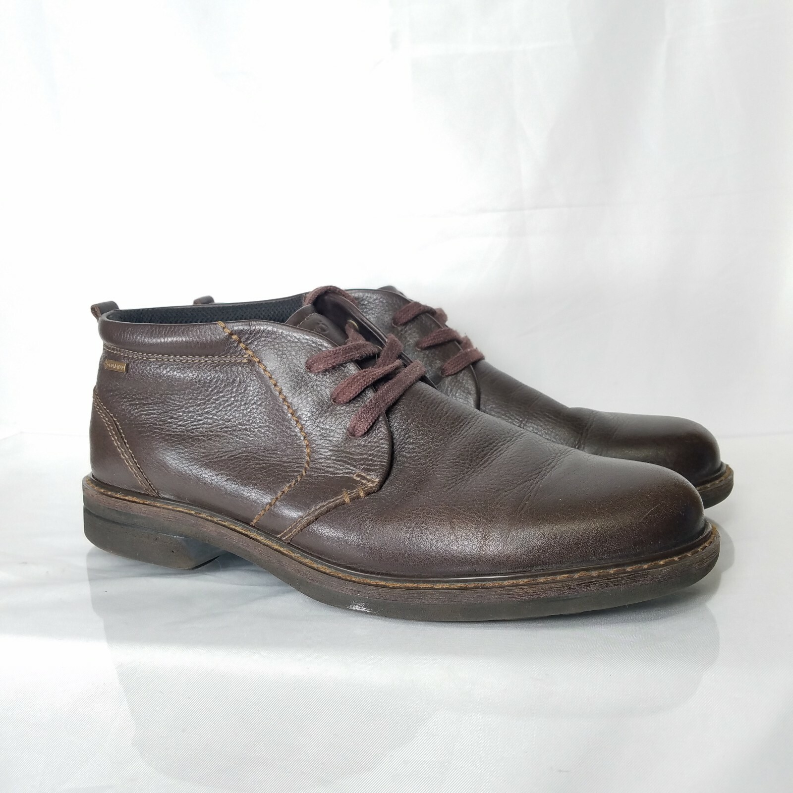 ECCO GORE TEX Brown Leather Chukka Ankle Boots Mens S… Gem