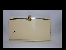 Borsetta Pochette in pelle e plastica rigida (bachelite?) - VINTAGE