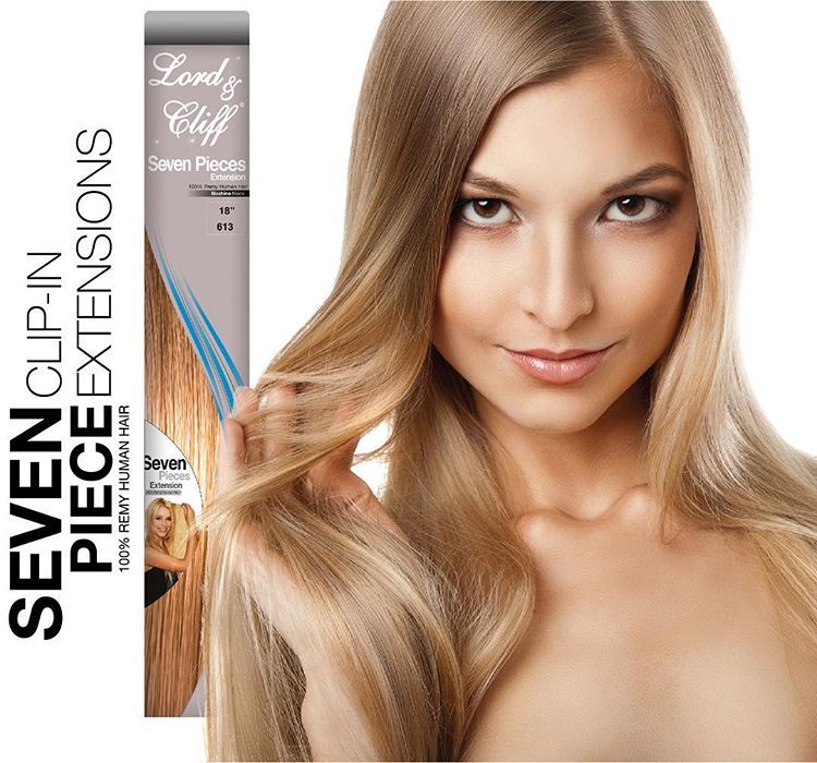 18 Inch Human Hair Clip-In Extensions 7 Piece Set Straight Remy Hair Lord & Cliff 100% Remy Human Hair 7 Piece Clip-In Extensions  main image 3