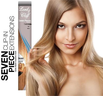 Beautiful Wavy Blonde Clip In Hair Piece- By  Lord & Cliff Wavy Clip-In Hair Extensions | 7 Piece Set main image 4
