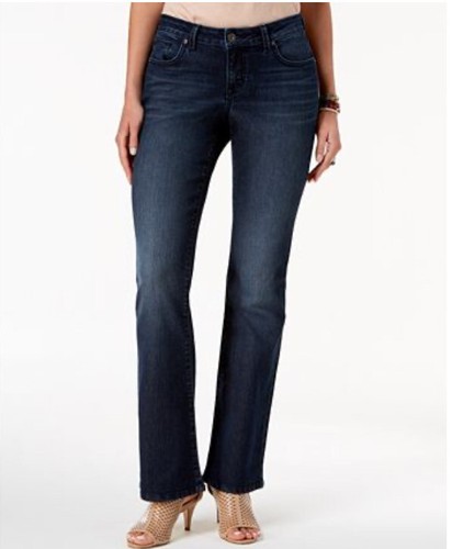 Curvy Fit Ladies Boot Leg Jeans Blue 