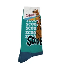 Bioworld Mens Size 10-13 Scooby Doo Teal Graphic Novelty Crew Socks 1 Pair