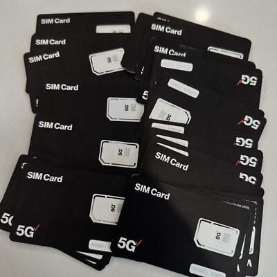 LOT OF 10 Verizon NANO 5G 4FF SIM CARD iPhone iPad Android Tablets NEW