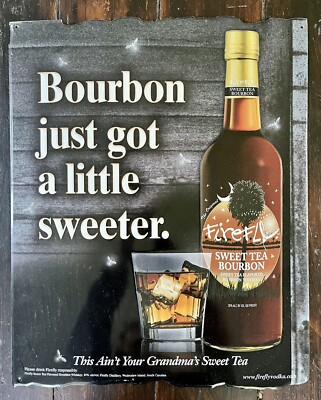 Firefly Distillery Sweet Tea Bourbon Metal Tin Sign   Authentic Store Display 