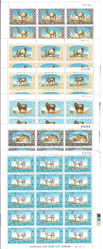 JORDAN 1966 ARABIAN HORSE & OTHER WILD LIFE IN THE JORDAN DESERT SG 808 817
