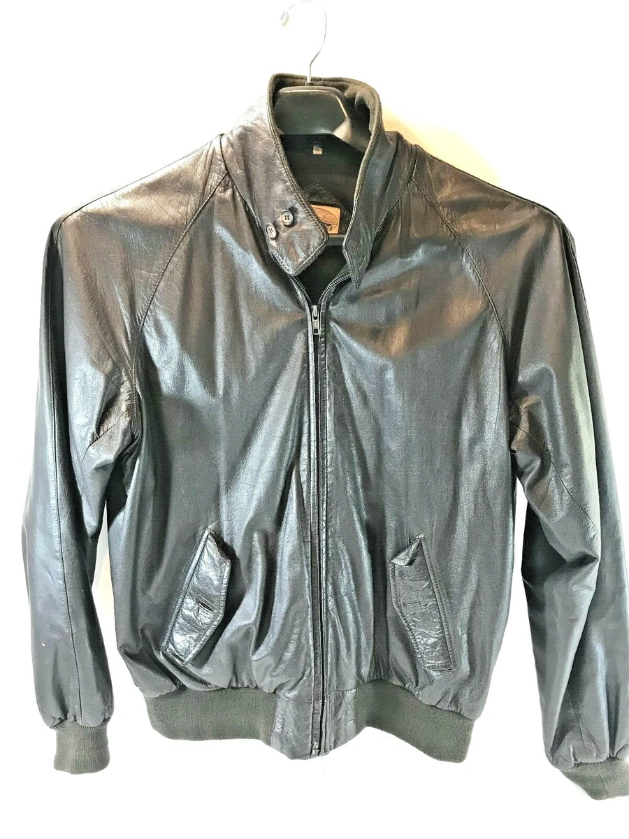 BRITCHES GREAT OUTDOORS BOMBER JACKET BROWN LEATHER MEN S 44 LONG EUC