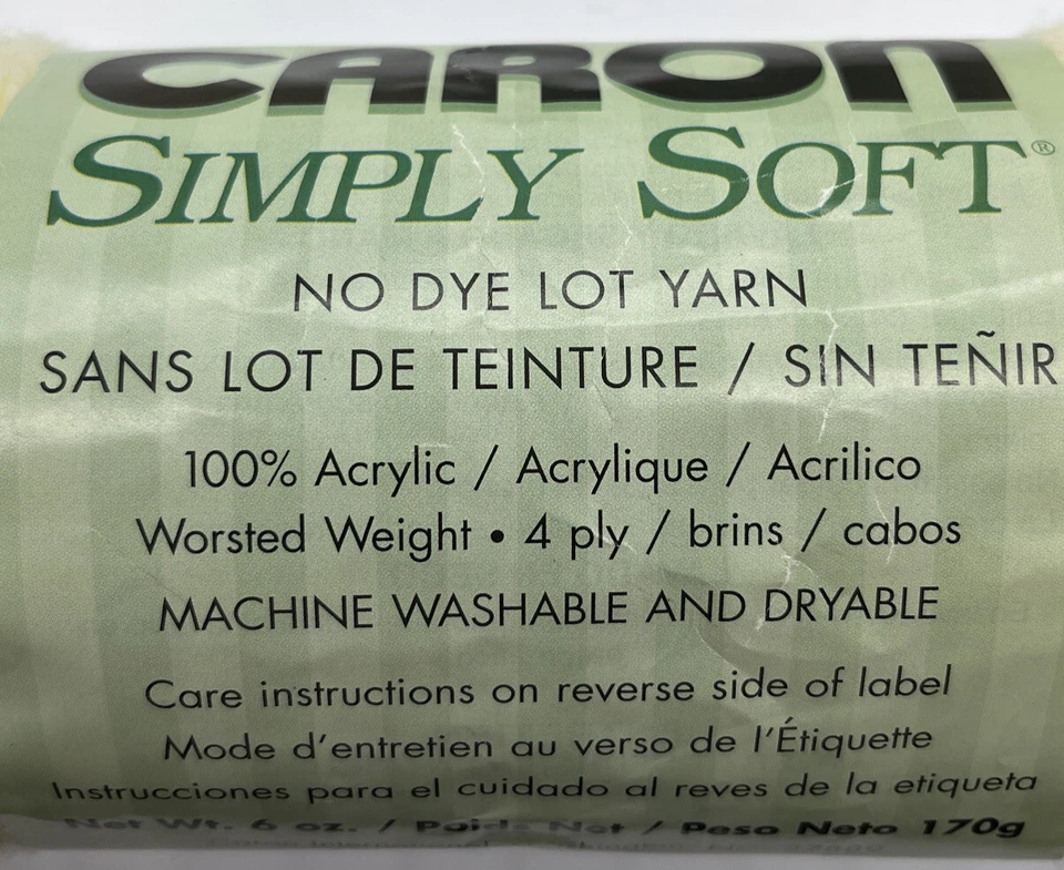 Caron Simply Soft Yarn "Off White" 2 Skeins #479 - Image 2 of 4