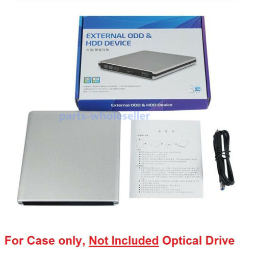 USB 3.0 SATA DVD Burner ODD HDD External Case Enclosure for 9.5mm Optical Drive - Picture 1 of 6