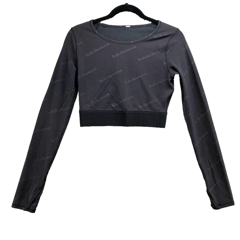 lululemon wunder train crop long sleeve emboss activewear 