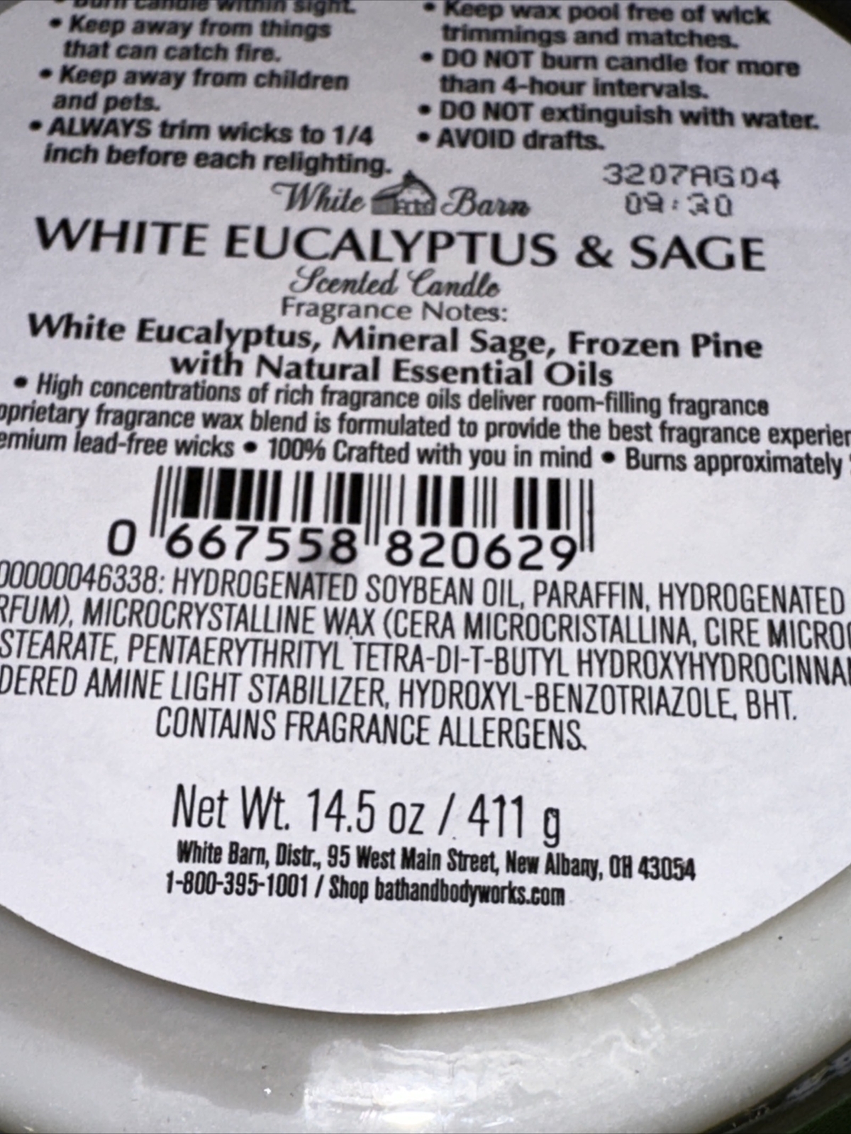 Bath & Body Works White Eucalyptus Sage Candle 3wick Scented Large 14.5 oz NEW eBay