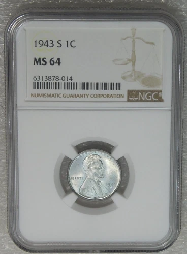 1943-S Lincoln Steel Cent NGC MS64 Bright with Luster New Holder #V45J