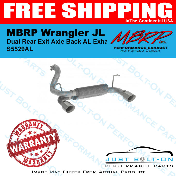 MBRP 2018-2024 Wrangler JL 3.6L V6 Dual Rear Exit Axle Back AL