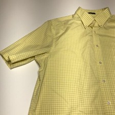 Eddie Bauer Button Down Shirt Mens Size L Tall Relaxed Wrinkle Resistant Yellow