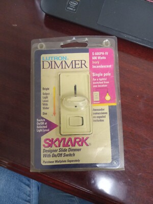 Lutron S-600PH-IV, 600W, Skylark Designer Slide Dimmer, Ivory