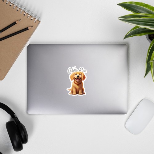 Golden Mom" Golden Retriever Puppy Vinyl Sticker - Heartwarming Canine Art - Picture 7 of 10