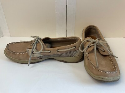 8 M Tan Leather Boat Shoe Flat Tie Dock Light Brown Chesapeake Outdoor Highland