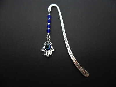 A TIBETAN SILVER  AND HAMSA HAND EYE CHARM BOOKMARK. NEW.