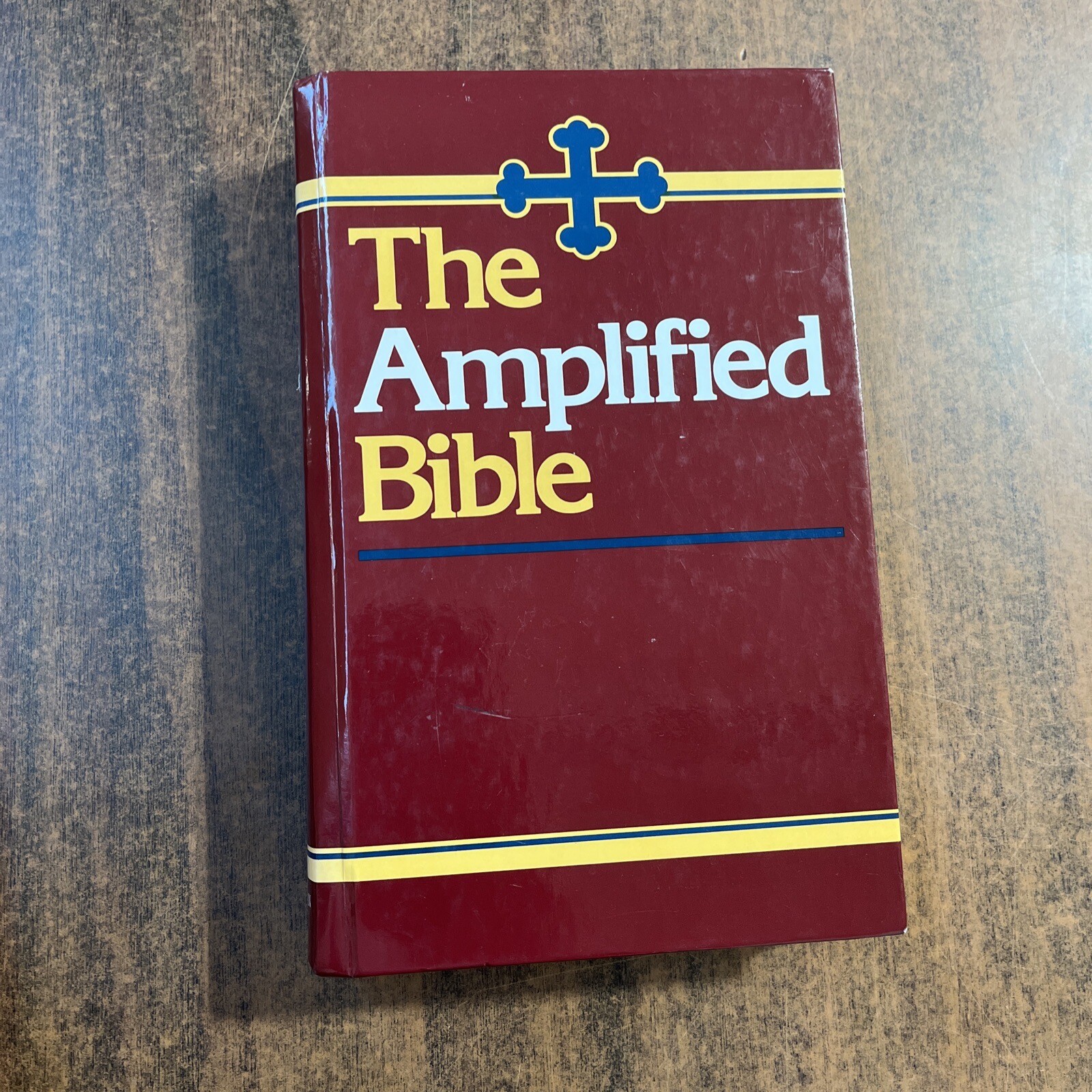 NKJV &amp; Classic Amplified LARGE PRINT 1987 AMPC Parallel Bible Brown/Blu Leather