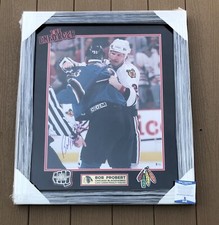 Bob Probert Signed Framed Chicago Blackhawks 3000th PIM 16x20 Photo Beckett COA