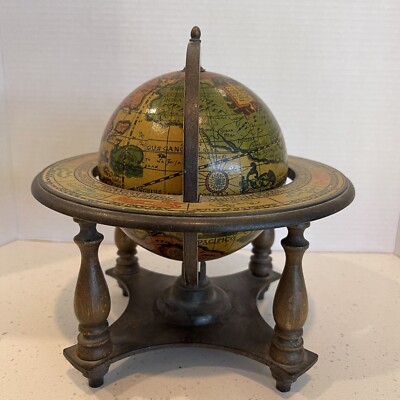 Vintage Old World Globe Zodiac Signs - Desk Top Decor -Music Box