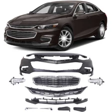 For Chevy Malibu 2016-2018 Brand New Front Bumper Cover Kit Complete (10 Pieces)