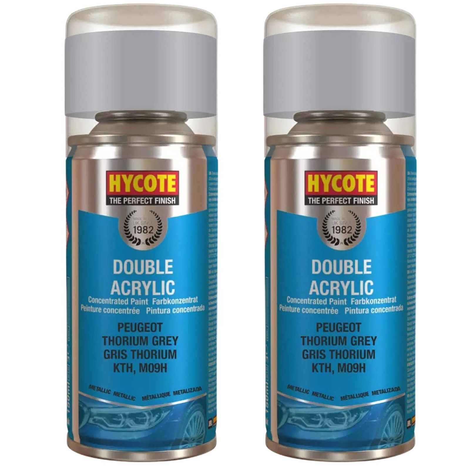 Hycote Colour Spray Paint XDPG709 Peugeot Thorium Grey 150ml x2