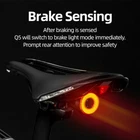 RockBros Bicycle Smart Auto Brake Sensing Light IPx6 Waterproof LED Charging Q5