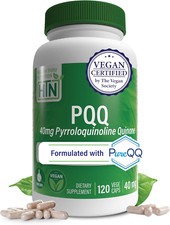 PQQ 40Mg 120 Servings Pyrroloquinoline Quinone as Pureqq  Promotes Mitochondria