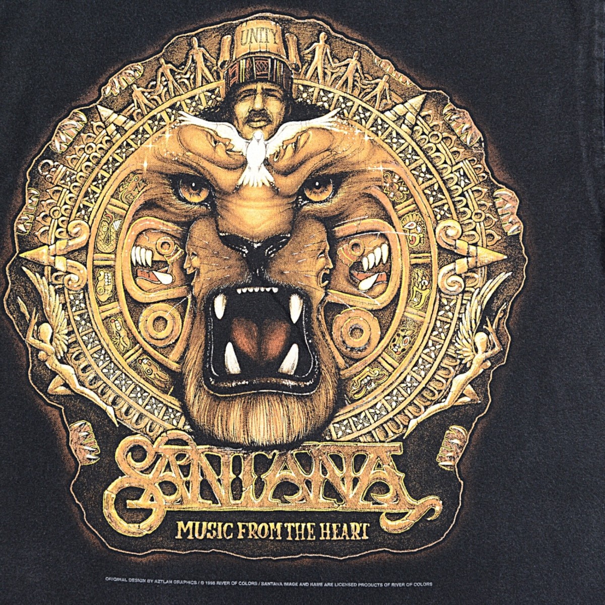 Vintage SANTANA 1995 De Aztlan Music From The Heart T-Shirt Small