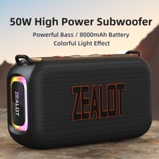 50W Waterproof Bluetooth Speaker with Powerful Bass EQ Mode and 8000mAh Battery