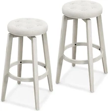 Giantex Swivel Bar Stools Set of 2, 30" Bar Height Stools , Antique White