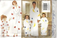 BUTTERICK 4748 MISSES'/GIRL SZ XS-L ROBE, BELT., APPLIQUÉS SEWING PATTERN ©1996