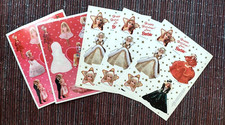 Barbie Vintage Hallmark Stickers/2 Types/6 Pages/1995/Happy Holidays/Valentines