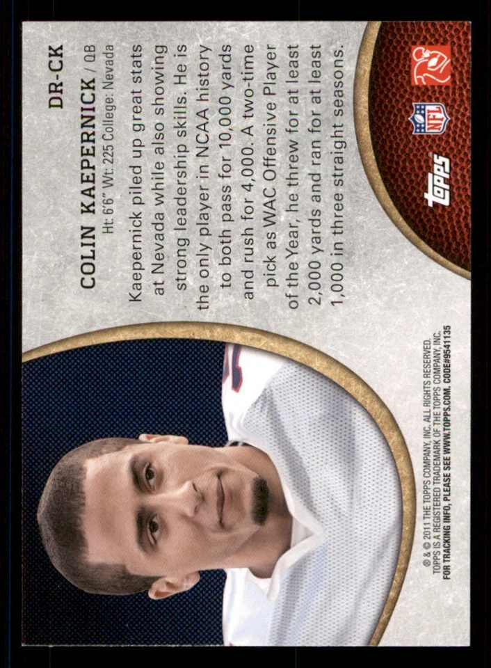2011 Topps Rising Rookies NFL Draft #DRCK Colin Kaepernick - Image 2 of 2