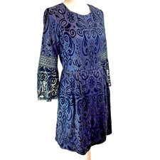 ELIZA J Black Blue Sheer Lace Dress 4 Party Cruise Formal Dark Fairy Whimsigoth