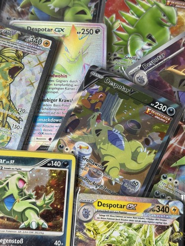 Pokémon 10 Karten Sammlung Set mit 1 Despotar ex / V / GX / Holo / VMAX DE - Picture 2 of 8