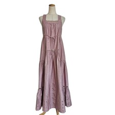 Hermes Dusty Pink Embroidered Maxi Dress