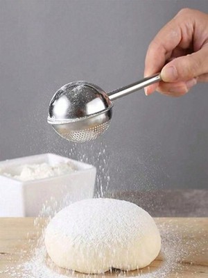Edelstahl Puderzucker Streuer Mehl Staubwedel Sieb Küche Backen Werkzeug UK