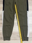 Nike Air Jogger Womens Med Green Olive Fleece Sweat Pants Color Block CV8573-222