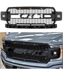 Front Grille For 2018-2020 Ford F150 Raptor Style Grill W2side Lights Letters Front Grille For 2018-2020 Ford F150 Raptor Style Grill W2side Lights Letters