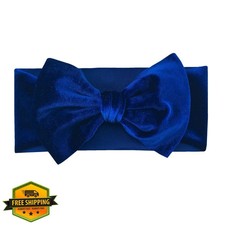 Koolgil Baby Girl Velvet Headband Big Bowknot Royal Blue Toddler