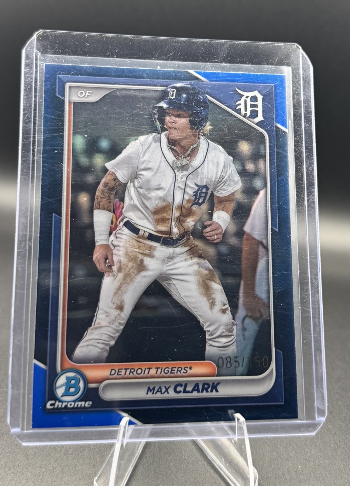 2024 Bowman - Chrome Prospects Max Clark #BCP-74 Blue Refractor /150 (RC)