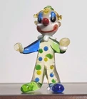 Vintage MCM Murano Art Glass Miniature Circus Clown 2.5"H Translucent Body