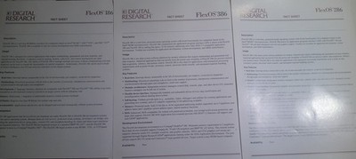 1987 Digital Research Fact Blätter: Flexos 386/286/186 Echt Zeit Betrieb Sytem