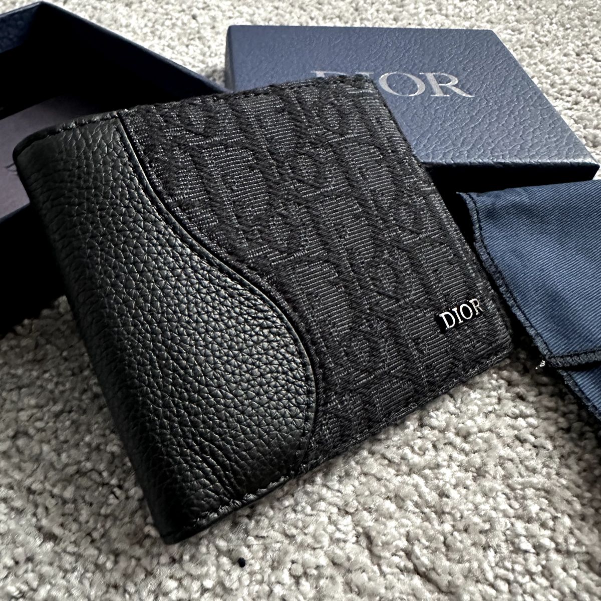Dior Saddle Bifold Black Wallet | eBay