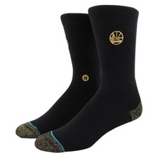 Stance Golden State Warriors Trophy Crew Socks Sz L Large 9-12 Black Gold