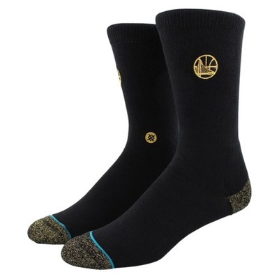STANCE Golden State Warriors Trophy Crew Socks sz L Large (9-12) Black Gold