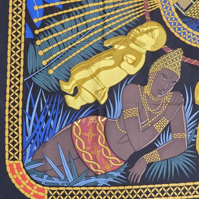 Hermes Carré 90 Tresor Royal du Benin Scarf from Japan | eBay