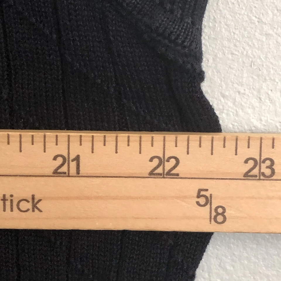 Greg Norman’s Hombres Grande Tejido con Cable Suéter Chaleco Negro Algodón Sin Mangas Foto 4 de 4