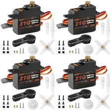 Miuzei 21G Micro Servo Motor Metal Geared Mini Digital Servo Kit with 25T Hor...